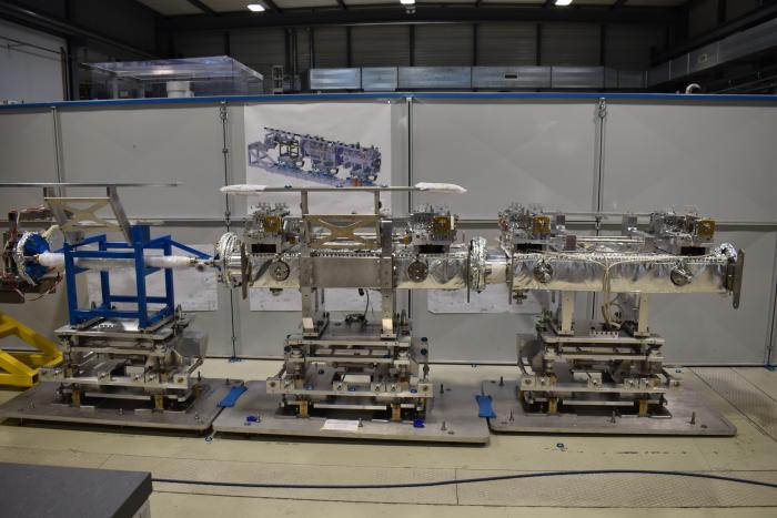 Collimator's prototypes together on the mock-up stand